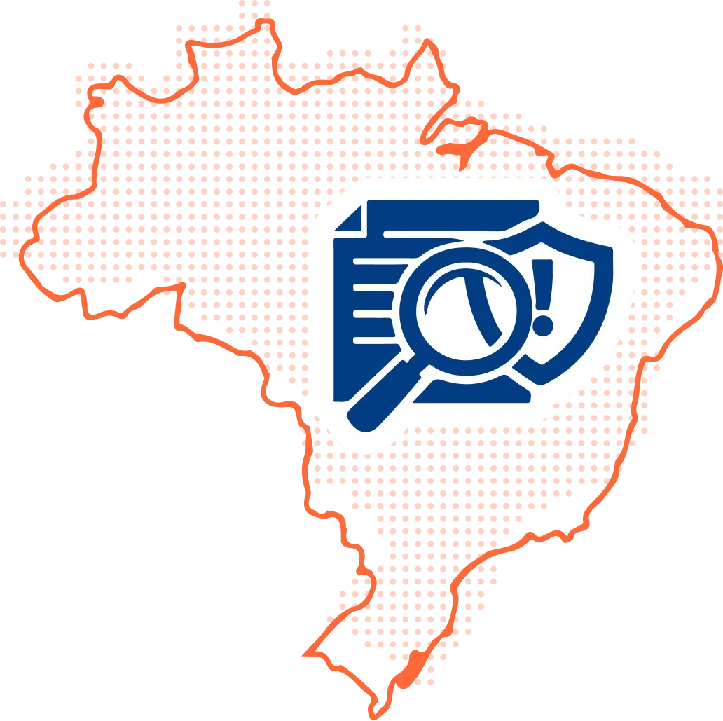 Mapa do Brasil mostrando cobertura nacional